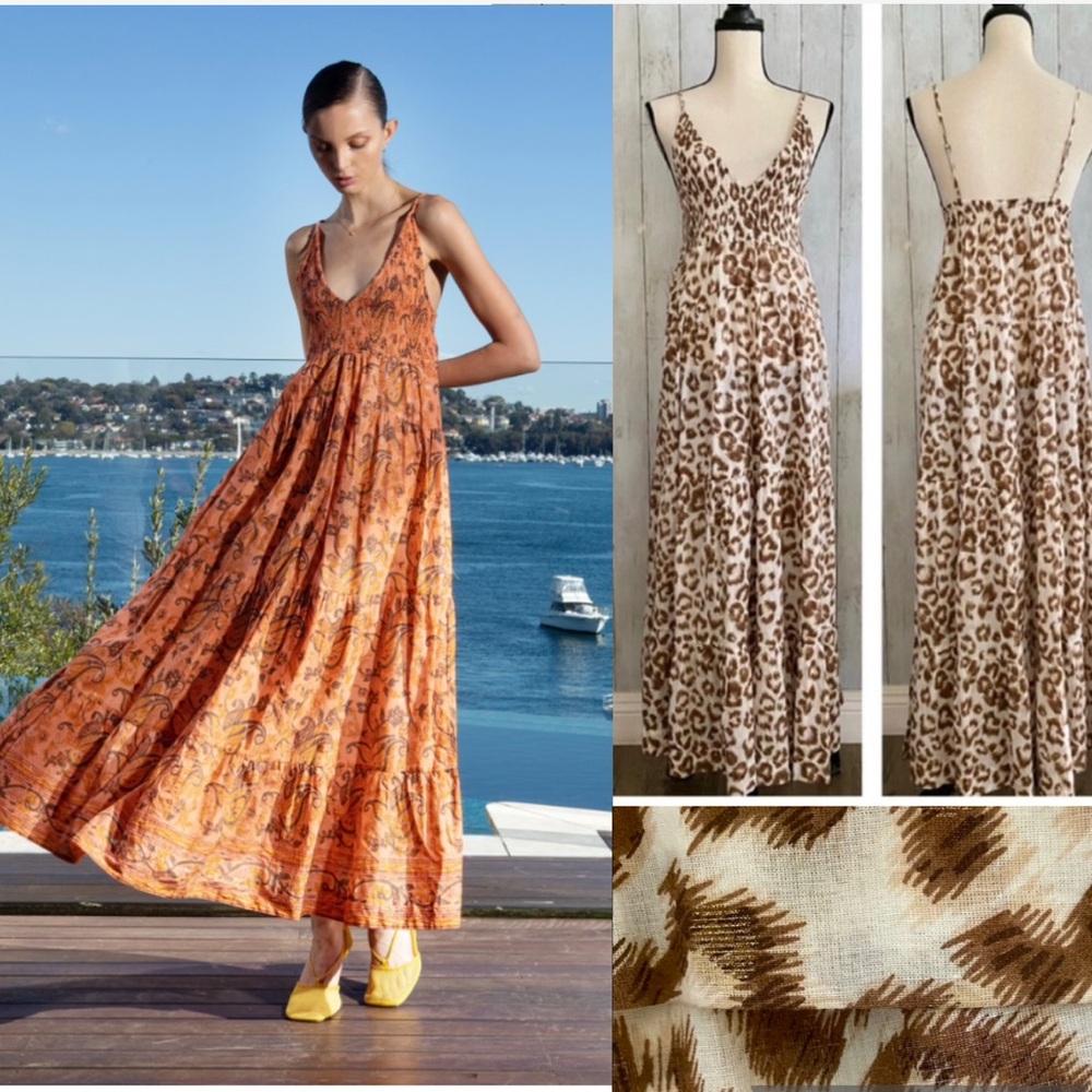 New Lola Australia Animal Tiered Maxi Dress